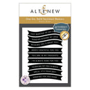 Altenew sentiment banner press plate with various phrases on a white background
