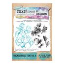 Packaging of 'Text{ures} by Lou Collins' with floral designs and product details.