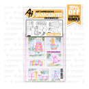 Art Impressions unmounted clear stamps with birthday-themed designs on a white background