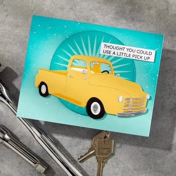 Spellbinders Classic Road Legends Stamp & Die Set By Mindy Eggen - Cruisin' By Sentiments
