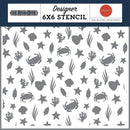Carta Bella Seashore Stencil 6"X6" Ocean Friends