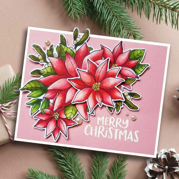 Creative Expressions Jane's Doodles Clear Stamp Set 6"x 8" - Poinsettia*