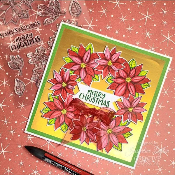 Creative Expressions Jane's Doodles Clear Stamp Set 6"x 8" - Poinsettia*