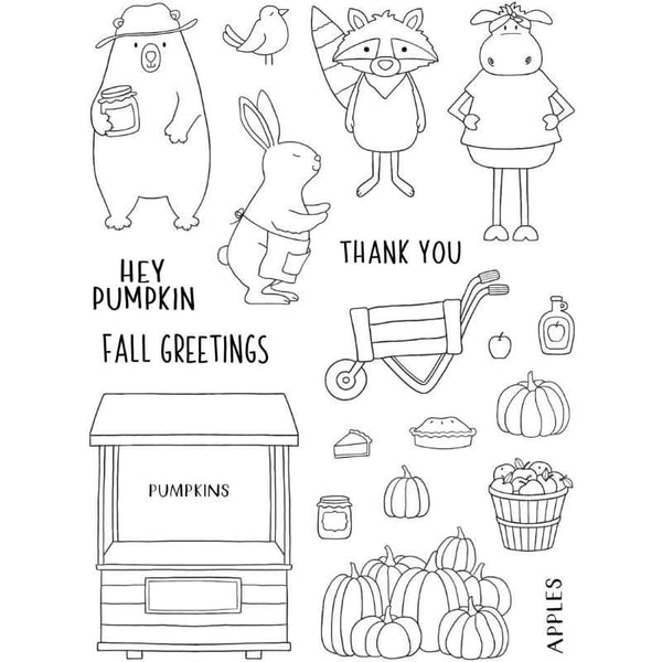 Creative Expressions Jane's Doodles Clear Stamp Set 6"x 8" - Apple Pumpkin Spice*