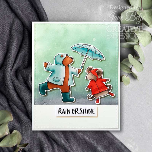 Creative Expressions Jane's Doodles Clear Stamp Set 4"x 6" - Dancing In The Rain*