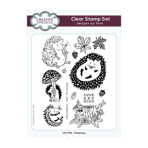 Creative Expressions Clear Stamp Set 6"x 8" By Dora Shrive - Hedgehogs