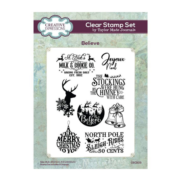 Creative Expressions Taylor Made Journals Clear Stamp 6"x 8" - Believe