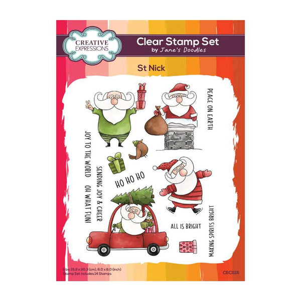 Creative Expressions Jane's Doodles Clear Stamp Set 6"x 8" - St Nick