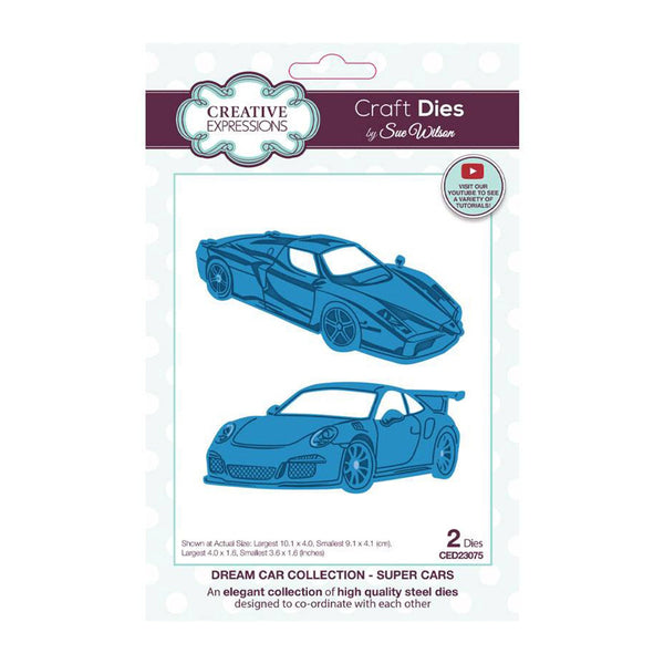 Creative Expressions Craft Dies By Sue Wilson - Dream Car Collection - Super Cars