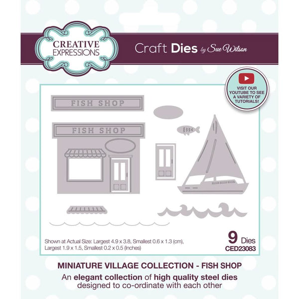 Creative Expressions Craft Dies By Sue Wilson Miniature Village Fish Shop