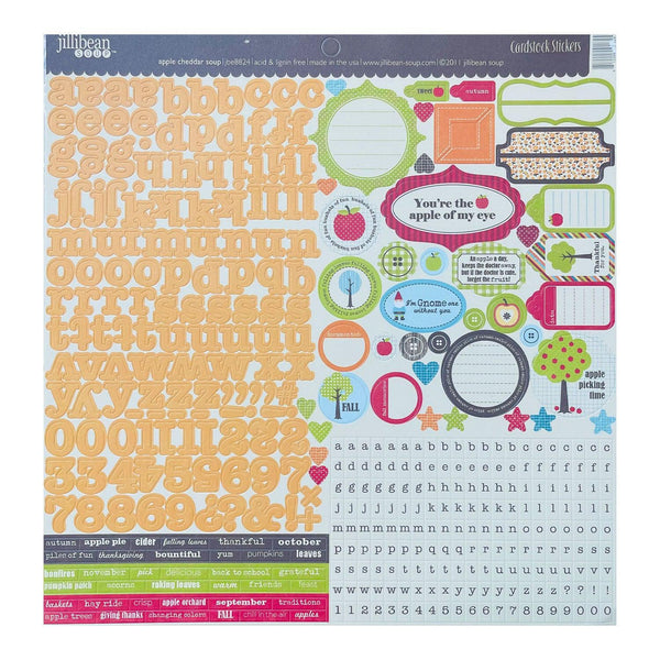 Jillibean Soup 12"x 12" Cardstock Stickers - Apple Cheddar Soup
