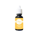 A small bottle of Gathering Powder Designs premium dye ink in the shade Tiara, featuring a bright yellow label and a white dropper cap on a plain white background.