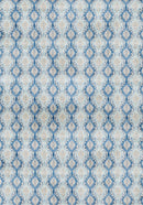 Patterned fabric with blue and beige design
