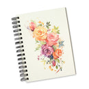 Notebook with floral design on a white background