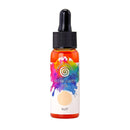 A bottle of Ceraic Shimmer Water-Based Ink in the shade 'Buff', featuring a vibrant multicolor paint-splatter label with a beige color swatch, on a solid white background.