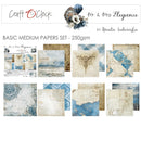 A collage of paper designs from the Craft O'Clock and Mr. & Mrs.