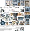 A collage sheet of vintage-style paper cutouts and decorative elements for scrapbooking, titled "Mr. & Mrs.