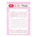Craft & You Design stencils sheet featuring multiple wavy line stencils in pink on a white sheet, set against a light pink background with the brand logo 'Craft & You' at the top.