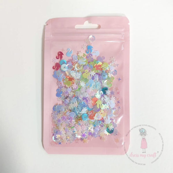 Dress My Craft Sequins 8gms Shining Swan Multicolor Mix
