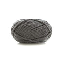 Gray skein of yarn on a white background
