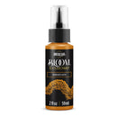 A bottle of Americana BLOOM Textured Paint in the color 'Burnished Earth', featuring a black label with gold and white text and a textured paint design, on a solid white background.