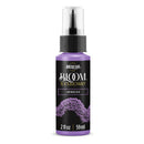 A bottle of Americana BLOOM Textured Paint in 'Lavender Ash' with a black label, purple cap and base, and a clear spray top, shown on a white background.