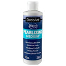 A bottle of DecoArt Americana Pearlizing Medium, 8 fl. oz. (236 ml), on a plain white background.
