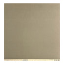 A flat, solid-colored sample of textured kraft paper or cardstock in a warm taupe-beige shade, with a white border and a small printed label strip along the bottom edge.