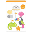 Doodlebug Doodle-Pops 3D Sticker Tropical Trio, Summer Fun