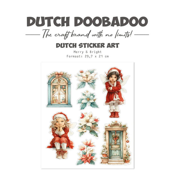 Dutch Doobadoo Merry and Bright A4 Stickers Art - Transparent