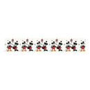 A long, narrow strip featuring a repeating pattern of Mickey Mouse and Minnie Mouse in black, red, and yellow, with small red and green decorative accents on a white background.