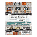 Journal Ephemera 2 scrapbook paper pack by Elizabeth and David, featuring a collage of vintage torn paper strips with text, portraits, and decorative elements on a white background.