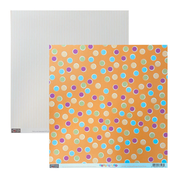 The Paper Loft 12"x 12" Double-Sided Cardstock - Flip-Flops - Gumdrops/Orange Dashed Stripes