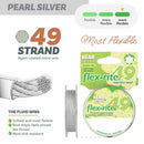 BeadSmith Flex-rite 49 Strand Beading Wire 0.018" x 30ft - Pearl Silver