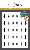 Altenew Heirloom Filigree Diamond Press Plate with repeating diamond pattern