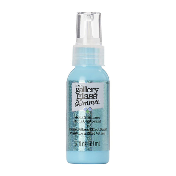 FolkArt Gallery Glass Paint 2oz - Shimmer Aqua