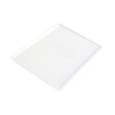 Rectangular white plate on a white background