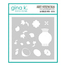 Gina K Designs art stencil with decorative elements on a white background
