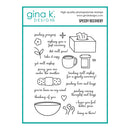 Gina K Designs Speedy Recovery stamp set with various illustrations and text on a white background.