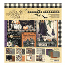 A square paper craft collection pack labeled '1212 Collection Pack' with Halloween-themed graphics, including pumpkins, a witch, bats, haunted house, plaid borders, and patterned sheets shown on the front cover.