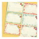 Set of recipe cards with colorful designs on a yellow background