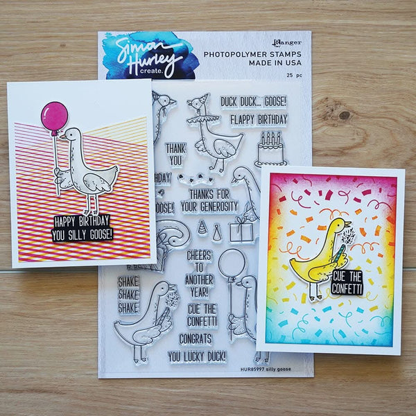 Simon Hurley create. Clear Stamps 6"X9" Silly Goose*