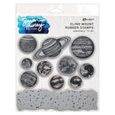 Simon Hurley create. Cling Mount Stamp 6"X6" Planetary