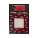 A packaged craft stamp or transfer sheet from Heidi Grace Designs, featuring a dark red rectangular design with embossed lips around the border and a white center square, mounted on a black backing card with the brand name visible.