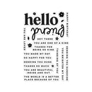 Collection of black and white text phrases on a white background