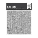 Cling stamp with text pattern on a white background