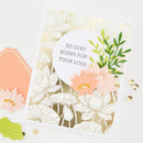 Floral card with 'So very sorry for your loss' message on a white background