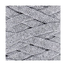 A close-up of a gray and white textured woven or knit material with diagonal ribbed bands, shown against a white background.