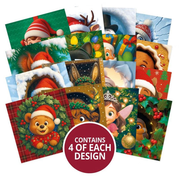 Hunkydory Square Pocket Pad - Festive Peeping Pals