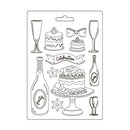 Stamperia Soft Maxi Mould A5 - Masquerade - Flute and Cakes